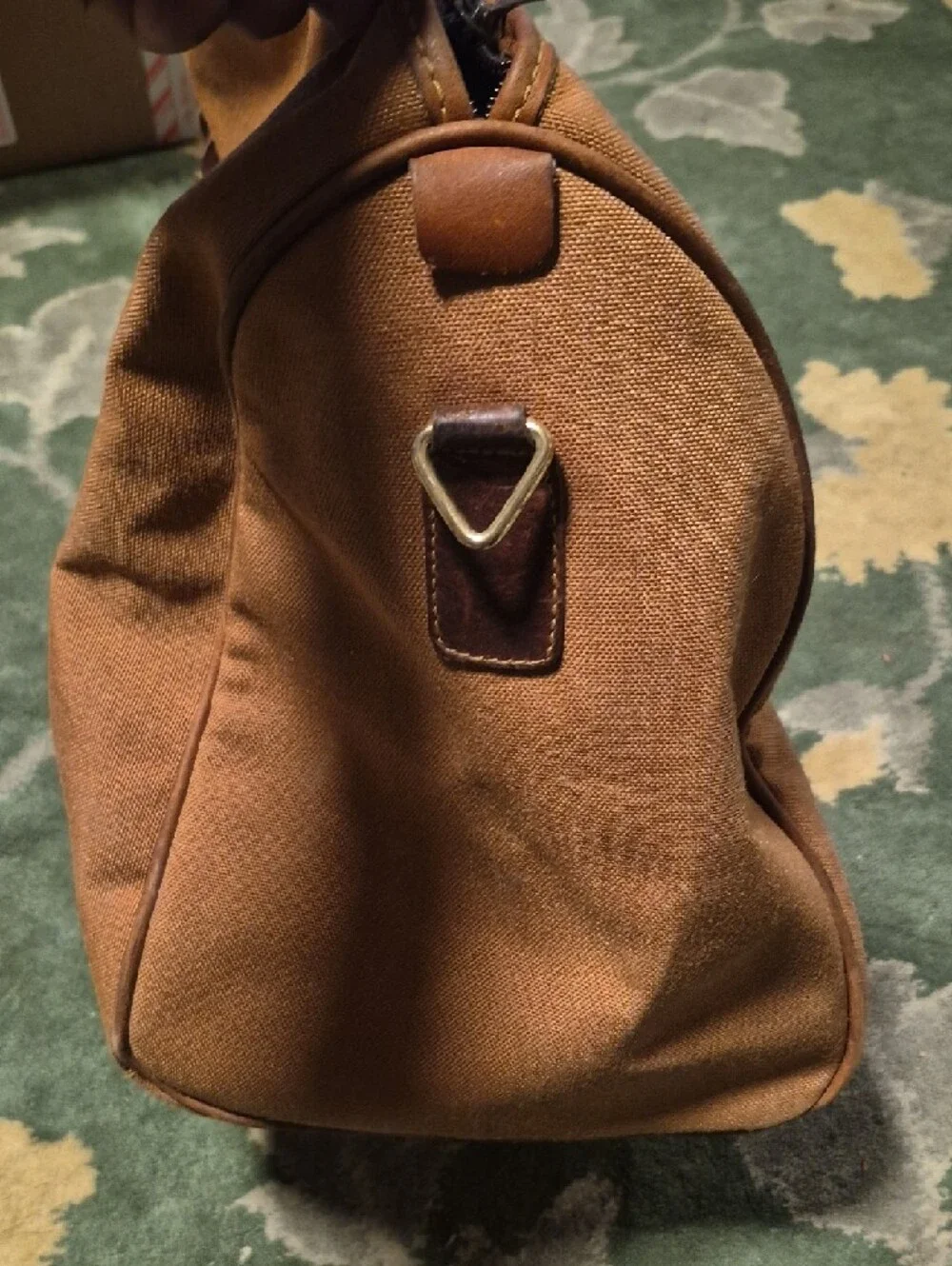 Timberland Brown Canvas Duffel with Leather Handles